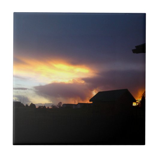 Carreau Tuile de coucher de soleil de la vague de feu (Devant)