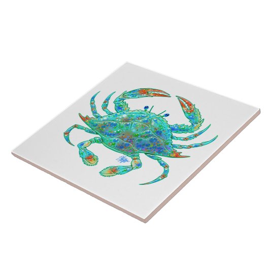 Carreau Tuile de crabe bleu (Côté)