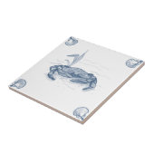 Carreau Tuile de crabe de Delft avec des coins de Shell (Côté)