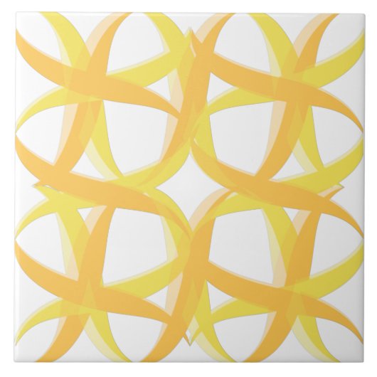 Carreau Tuile de cuisine du milieu du siècle jaune d'été r (Devant)