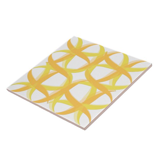 Carreau Tuile de cuisine du milieu du siècle jaune d'été r (Côté)