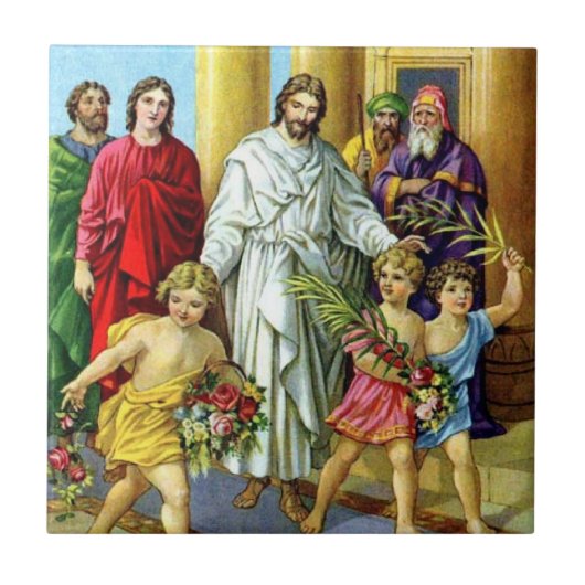 Carreau Tuile de dimanche de paume de Jésus (Devant)