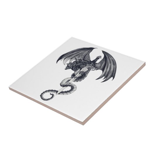 Carreau Tuile de dragon et d'épée (Côté)