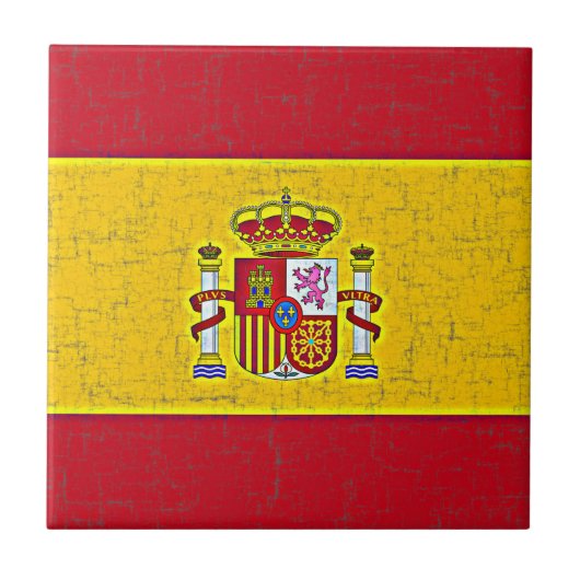 Carreau Tuile de DRAPEAU de l'ESPAGNE (Devant)
