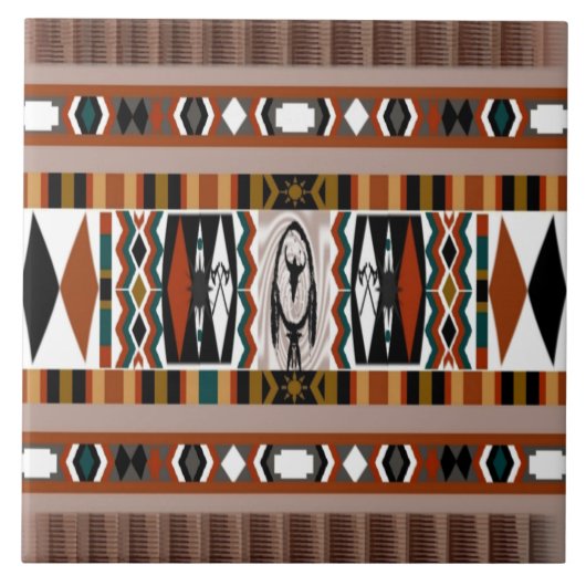 Carreau Tuile de Dreamcatcher de Natif américain (Devant)