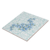 Carreau tuile de fleurs bleu bébé (Côté)