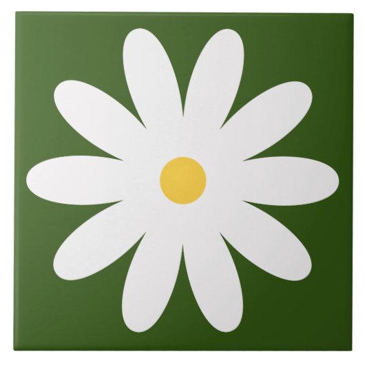 Carreau Tuile de fleurs rétro des années 60 les années 70 (Devant)