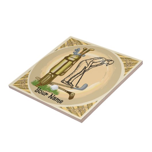 Carreau Tuile de golf Old Golf Clubs (Côté)