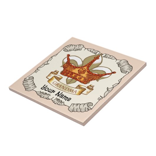 Carreau Tuile de grand-mère Queen Crown (Côté)