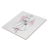 Carreau Tuile de groupe rose de mariée de mode (Côté)