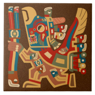 Carreau Tuile de guerriers de Tiwanaku Sun