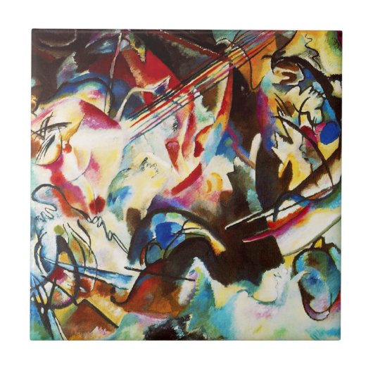 Carreau Tuile de la composition VI en Kandinsky (Devant)