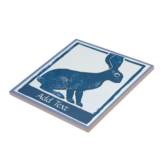 Carreau Tuile de lapin, ajouter du texte (Côté)