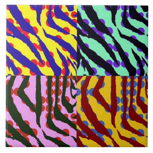 Carreau Tuile de maison d'impression de zèbre (Devant)