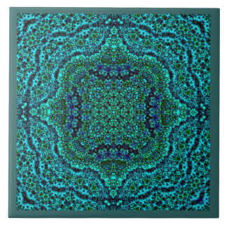 Carreau Tuile de mandala "de bijou de Geo d'Aqua" (cadre)