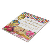 Carreau Tuile de mariage/anniversaire de voyage du monde (Côté)