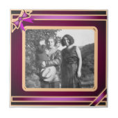 Carreau Tuile de Modèle photo de ruban violet (Devant)