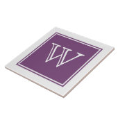 Carreau Tuile de monogramme violet Carré (Côté)