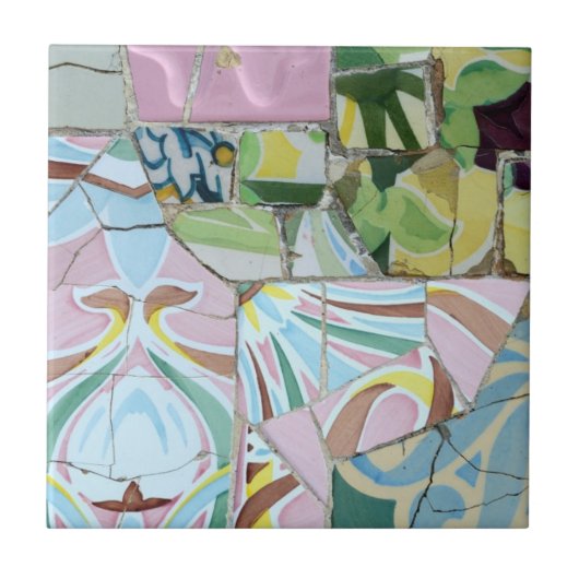 Carreau Tuile de mosaïques de Guell de parc (Devant)