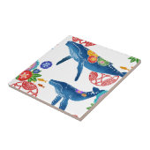 Carreau Tuile de motif de baleine de style de bingata (Côté)