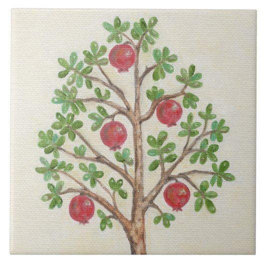 Carreau Tuile de mur d'arbre de grenade (Devant)