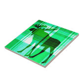 Carreau Tuile de mur d'orignal vert rustique plaid (Côté)