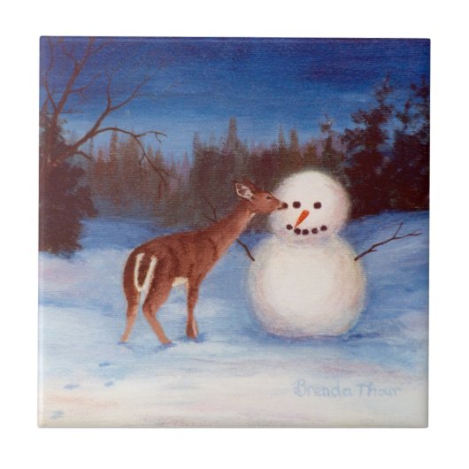 Carreau Tuile de Noël de curiosité (Devant)