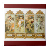 Carreau Tuile de Nouveau Mucha d'art (Devant)