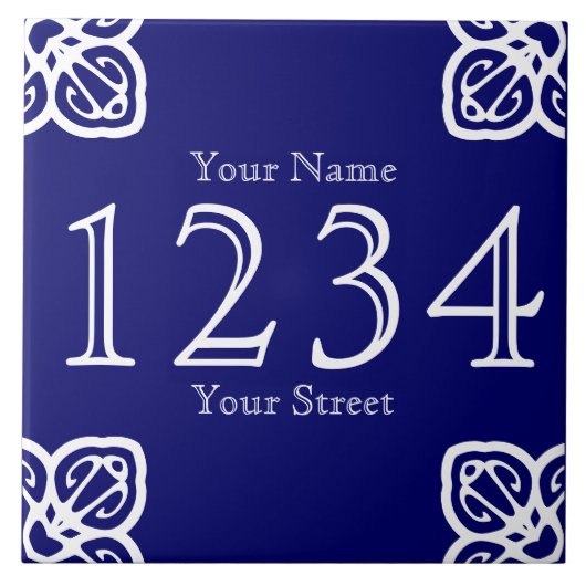 Carreau Tuile de numéro de maison espagnole personnalisée (Devant)