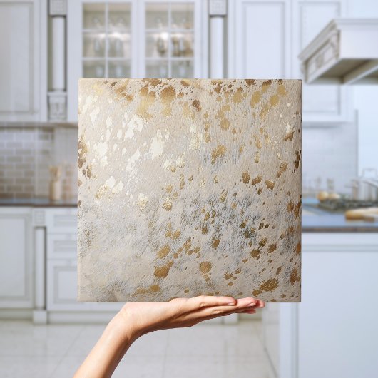 Carreau Tuile de parties scintillant métallique en faux or