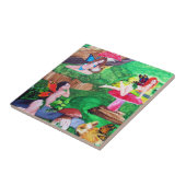 Carreau Tuile de peinture d'aquarelle de fées de papillon (Côté)