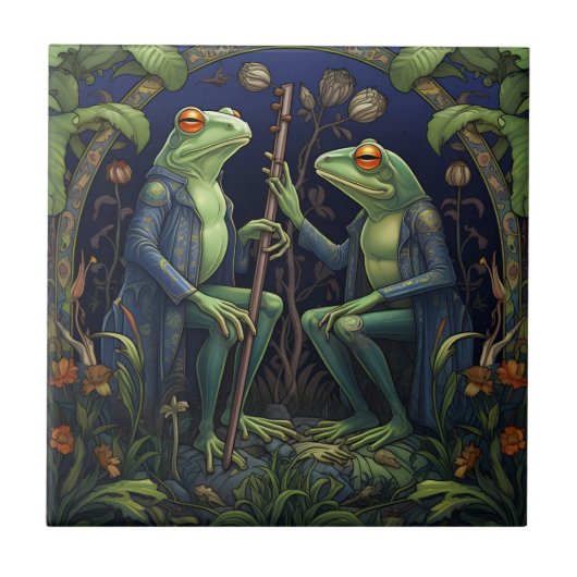 Carreau Tuile de Philosophe King Frogs (Collection de maré (Devant)