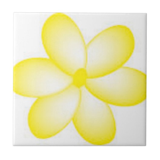 Carreau Tuile de plumeria jaune et blanc d'Hawaï (Devant)