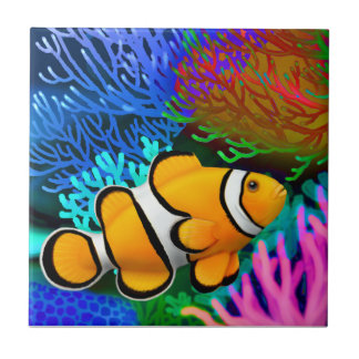 Carreau Tuile de poissons d'Anenome de clown de Percula