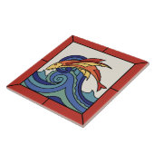 Carreau Tuile de poissons de vol d'île de Catalina avec la (Côté)