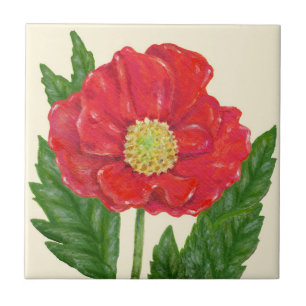 Carreau Tuile de Red Poppy