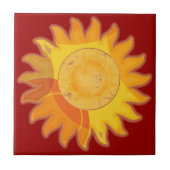 Carreau Tuile de rouge de soleil (Devant)