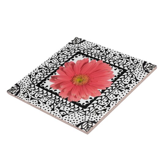 Carreau Tuile de Sherbert de marguerite de Gerbera (Côté)