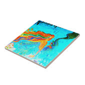 Carreau tuile de sirène de cheveux d'arc-en-ciel (Côté)