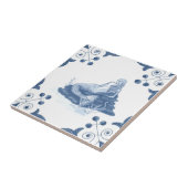 Carreau Tuile de sirène de Delft avec des coins de rouleau (Côté)