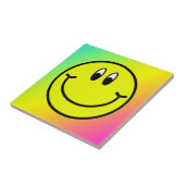 Carreau Tuile de sourire heureuse de photo d'arc-en-ciel (Côté)