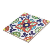 Carreau Tuile de Talavera de Mexicain (rouge, vert, jaune, (Côté)