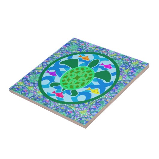 Carreau Tuile de tortue de mer verte (Côté)