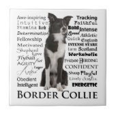 Carreau Tuile de traits de border collie (Devant)