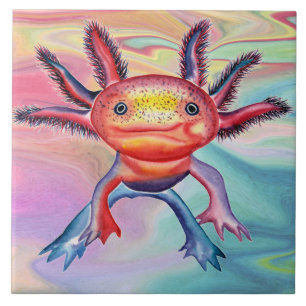 Carreau Tuile décorative d'Axolotl effronté