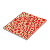 Carreau Tuile décorative de 4" avec bulles en brillant rou (Côté)