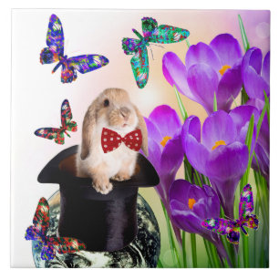 Carreau Tuile décorative de conception de lapin de Pâque