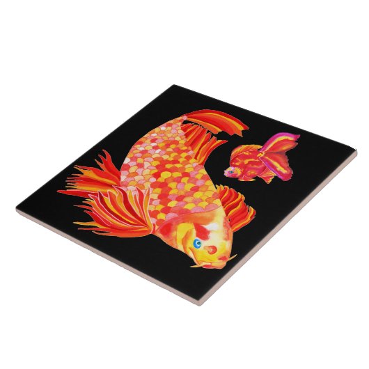 Carreau Tuile décorative de conception de poisson rouge (Côté)