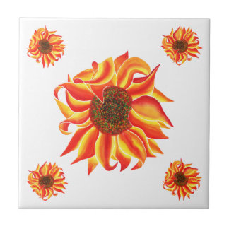 Carreau Tuile décorative de conception de tournesol