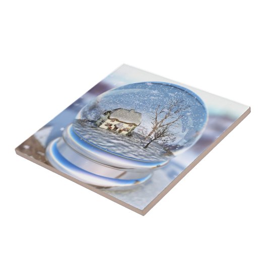 Carreau Tuile décorative de globe de flocon de neige (Côté)